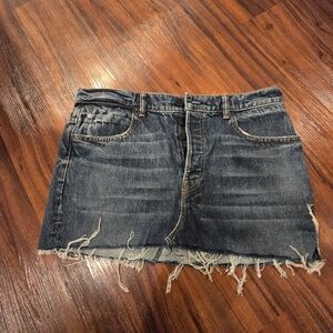 Alexander Wang Distressed Denim Mini Skirt